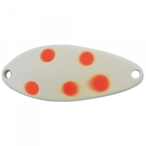 Image of ACME Tackle Little Cleo Spoon | Glow Fire Dots; 2/3 oz.