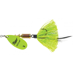 Image of Mepps Dressed Aglia Spinner | Hot Chartreuse Blade/Chartreuse; 1/8 oz.