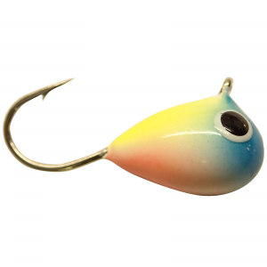 Image of Fiskas Hand-Painted Wolfram Tungsten Jig | Yellow Blue Glow; 7 mm