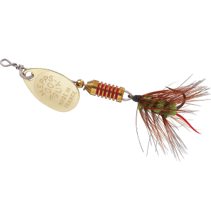 Image of Mepps Aglia Wooly Worm Spin Fly | Gold/Green; 1/18 oz.