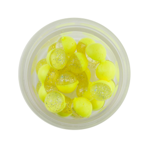 Image of Berkley PowerBait Magnum Power Eggs | Clear Silver-Fluorescent Yellow; 0.5 oz.