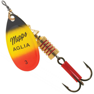 Image of Mepps Plain Aglia Spinner | Black Yellow Red; 1/2 oz.