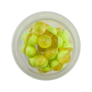 Image of Berkley PowerBait Magnum Garlic Power Eggs | Clear Gold-Chartreuse; 0.5 oz.