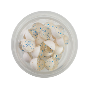Image of Berkley PowerBait Magnum Garlic Power Eggs | Clear Silver Blue-Fluorescent White; 0.5 oz.