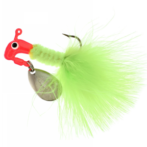 Image of Road Runner Original Marabou Jigs | Fluorescent Red/Chartreuse; 1/16 oz.