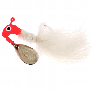 Image of Road Runner Original Marabou Jigs | Fluorescent Red/White; 1/16 oz.