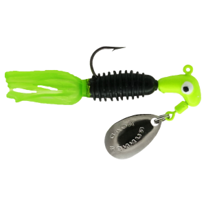 Image of Road Runner Crappie Tamer Jigs | Chartreuse/Black/Chartreuse Sparkle; 1/8 oz.