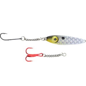 Image of Bink's Ice Spoon with Chain Dropper Hooks | Arkansas Shiner; 1/4 oz.