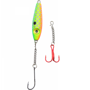 Image of Bink's Ice Spoon with Chain Dropper Hooks | Fire Tiger; 1/4 oz.