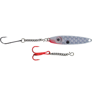 Image of Bink's Ice Spoon with Chain Dropper Hooks | White-Red Throat; 1/4 oz.