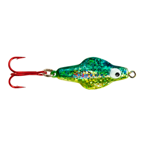 Image of Lindy Rattl'n Flyer Jigging Spoon | Emerald Shiner; 1/16 oz.