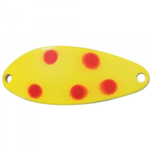 Image of ACME Tackle Little Cleo Spoon | Chartreuse Fire Dot; 2/5 oz.