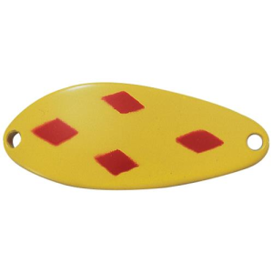 Image of ACME Tackle Little Cleo Spoon | Yellow Red Diamonds; 3/4 oz.