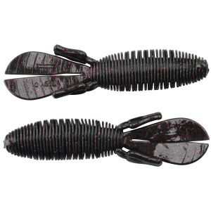 Image of Missile Baits Baby D Bomb Soft Bait | Black Red Flake; 3.65 in.