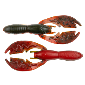 Image of NetBait BaitFuel Infused Baby Paca Craw Soft Bait | Green Pumpkin TX Red; 3 3/4 in.