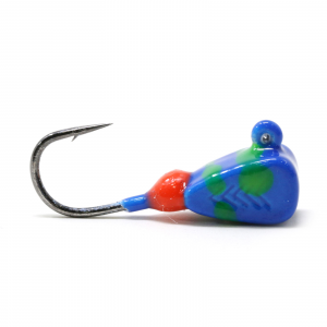 Image of Clam Dave Genz Swirl Drop-Kick Jig | Blue/Lime Swirl; 10