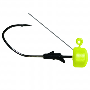 Image of Eagle Claw Lazer Sharp Pro-V Finesse Weedless Jig Head | Chartreuse; 3/16 oz.