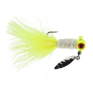 Image of Strike King Mr. Crappie Maribou Sausage Spin | Refrigerator White; 1/16 oz.