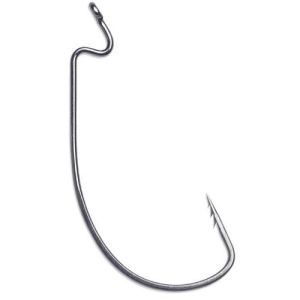 Image of VMC 7311 Fastgrip Wide Gap Worm Hooks | 5/0; Black Nickel