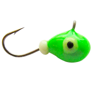 Image of Fiskas Epoxy & Metallic Wolfram Tungsten Jig | Green/Glow Bead; 6 mm