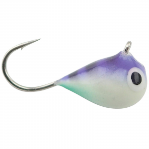 Image of Fiskas Hand-Painted Wolfram Tungsten Jig | Purple Stripe Hot Turquoise Glow; 6 mm