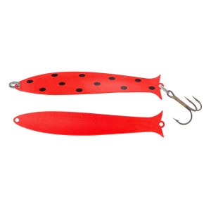 Image of Thomas Speedy Shiner Spoon | Fluorescent Red/Black Dots; 1/6 oz.