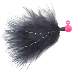 Image of VooDoo Custom Tackle Marabou Jigs | Hot Pink/Black; 1/16 oz.