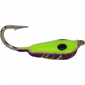 Image of Widow Maker Lures Tungsten Shrimp Jigs | Glow Chartreuse-Purple Crackerized