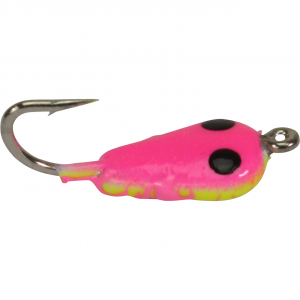 Image of Widow Maker Lures Tungsten Shrimp Jigs | Glow Pink-Yellow Crackerized