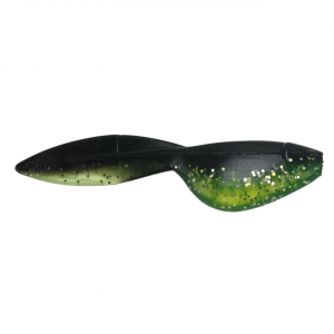 Image of Jenko Big T Paddle Fry Soft Bait | Midnight Chartreuse