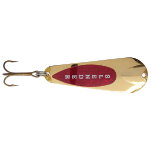 Image of Custom Jigs & Spins Slender Spoon | Gold/Red; 5/16 oz.