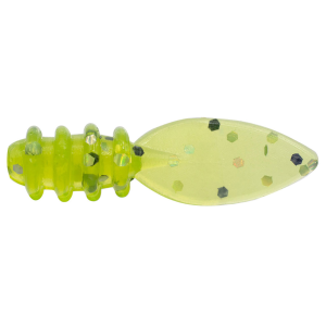 Image of Eurotackle Micro Finesse Leech Soft Bait | Chartreuse-Black-Silver Flake