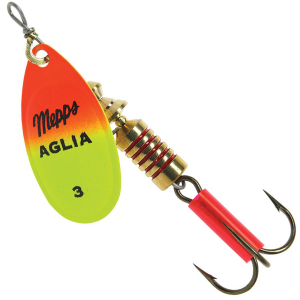 Image of Mepps Plain Aglia Spinner | Hot Orange/Chartreuse; 1/8 oz.