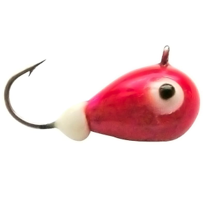 Image of Fiskas Epoxy & Metallic Wolfram Tungsten Jig | Red/Glow Bead; 5 mm