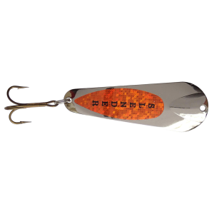 Image of Custom Jigs & Spins Slender Spoon | Nickel/Orange; 1/4 oz.