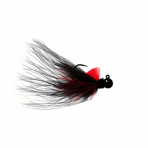 Image of Hawken Marabou Series AeroJig | Black/Black/Red/Flame; 1/4 oz.