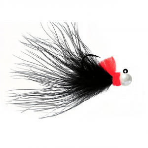 Image of Hawken Marabou Series AeroJig | Pearl/Flame/Black (Nightmare); 1/8 oz.