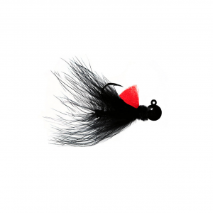 Image of Hawken Marabou Series AeroJig | Black/Black/Red; 1/8 oz.