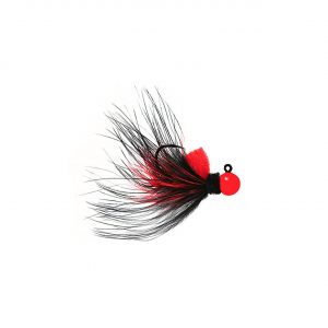 Image of Hawken Marabou Series AeroJig | Red/Black/Red/Flame; 1/8 oz.