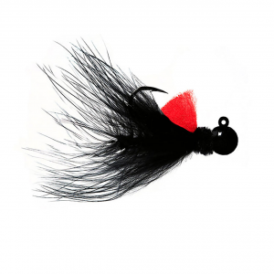 Image of Hawken Marabou Series AeroJig | Black/Black/Red; 1/4 oz.