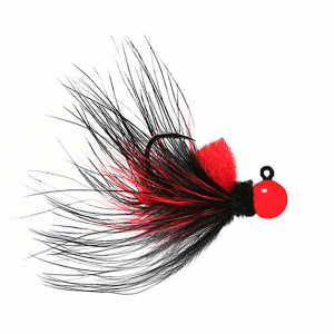 Image of Hawken Marabou Series AeroJig | Red/Black/Red/Flame; 1/4 oz.