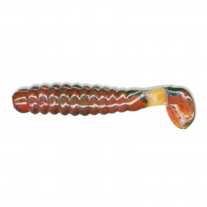 Image of Charlie Brewer's Crappie/Panfish Slider Grubs | Motor Oil Red Glitter; 1 1/2 in.