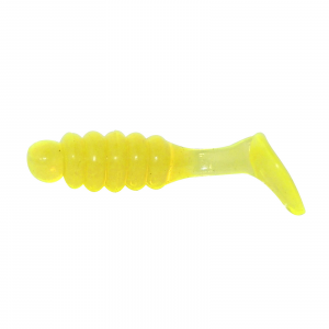 Image of Charlie Brewer's Crappie Slider Grubs | Chartreuse; 1 in.