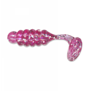 Image of Charlie Brewer's Crappie Slider Grubs | Purple Glitter; 1 in.