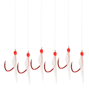 Image of Daiichi Bleeding Bait Sabiki Rigs | 6; Red Head/White Tail