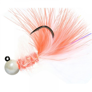 Image of Hawken Woolly Bugger Jig | Pearl Head/Peach/White; 1/32 oz.