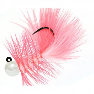 Image of Hawken Woolly Bugger Jig | Pearl Head/White/Pink; 1/32 oz.