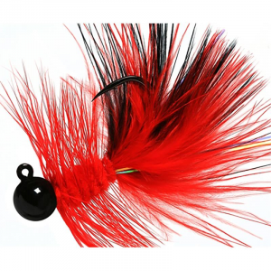 Image of Hawken Woolly Bugger Jig | Black Head/Red/Black; 1/16 oz.