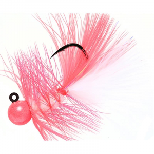 Image of Hawken Woolly Bugger Jig | Pearl Pink Head/Pink/White; 1/16 oz.