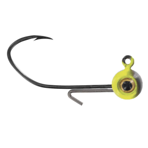 Image of Big Bite Baits BBJ Elite Jig Heads | Black Chartreuse; 1/32 oz.